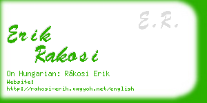 erik rakosi business card